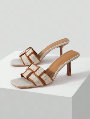 MOTF PREMIUM BRAIDED HEELED MULE SANDALS