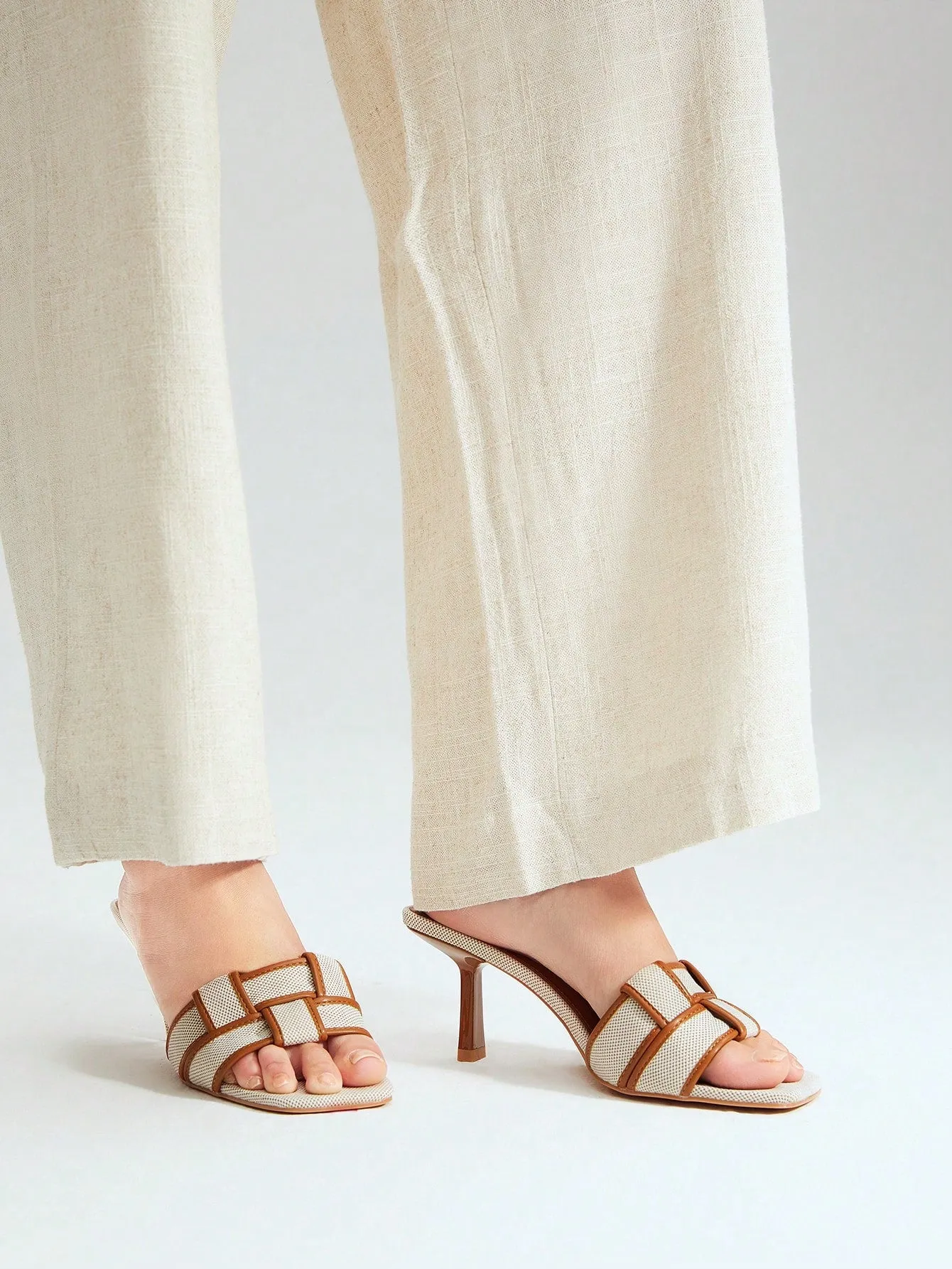 MOTF PREMIUM BRAIDED HEELED MULE SANDALS