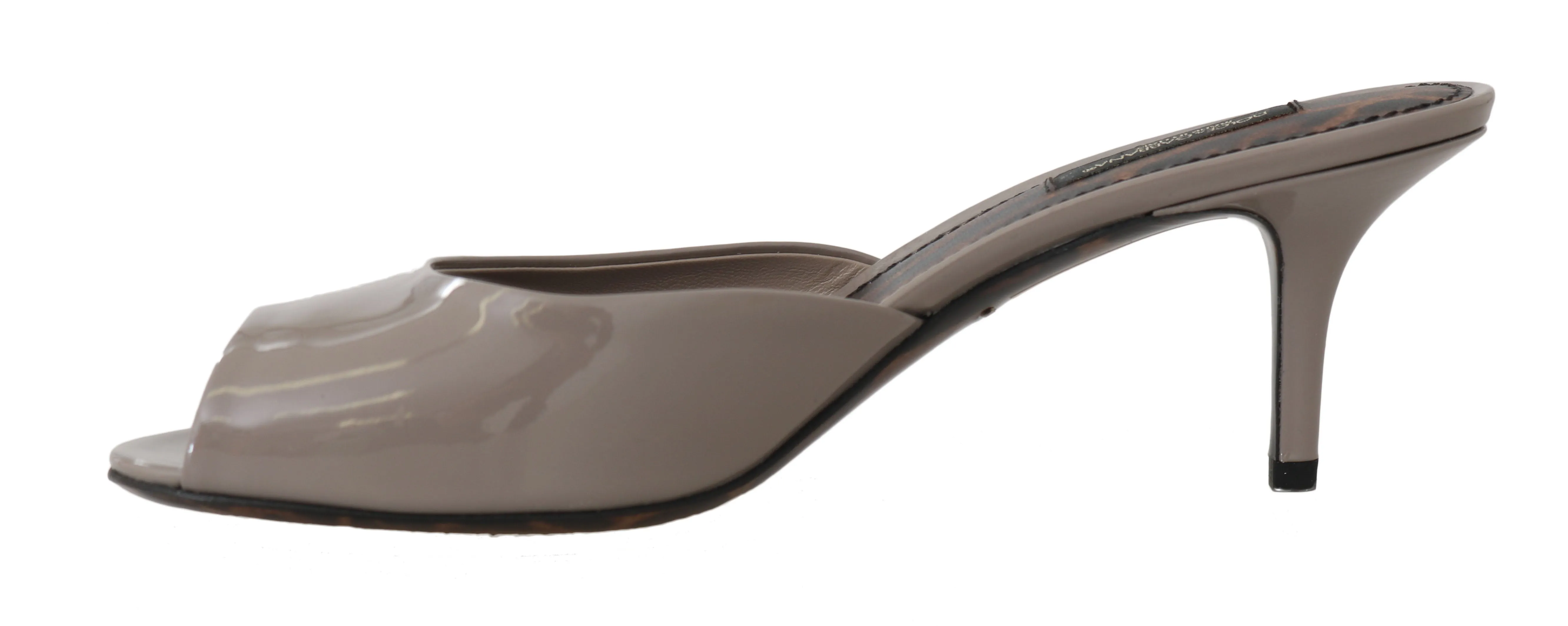 Mule Beige Patent Leather Sandal