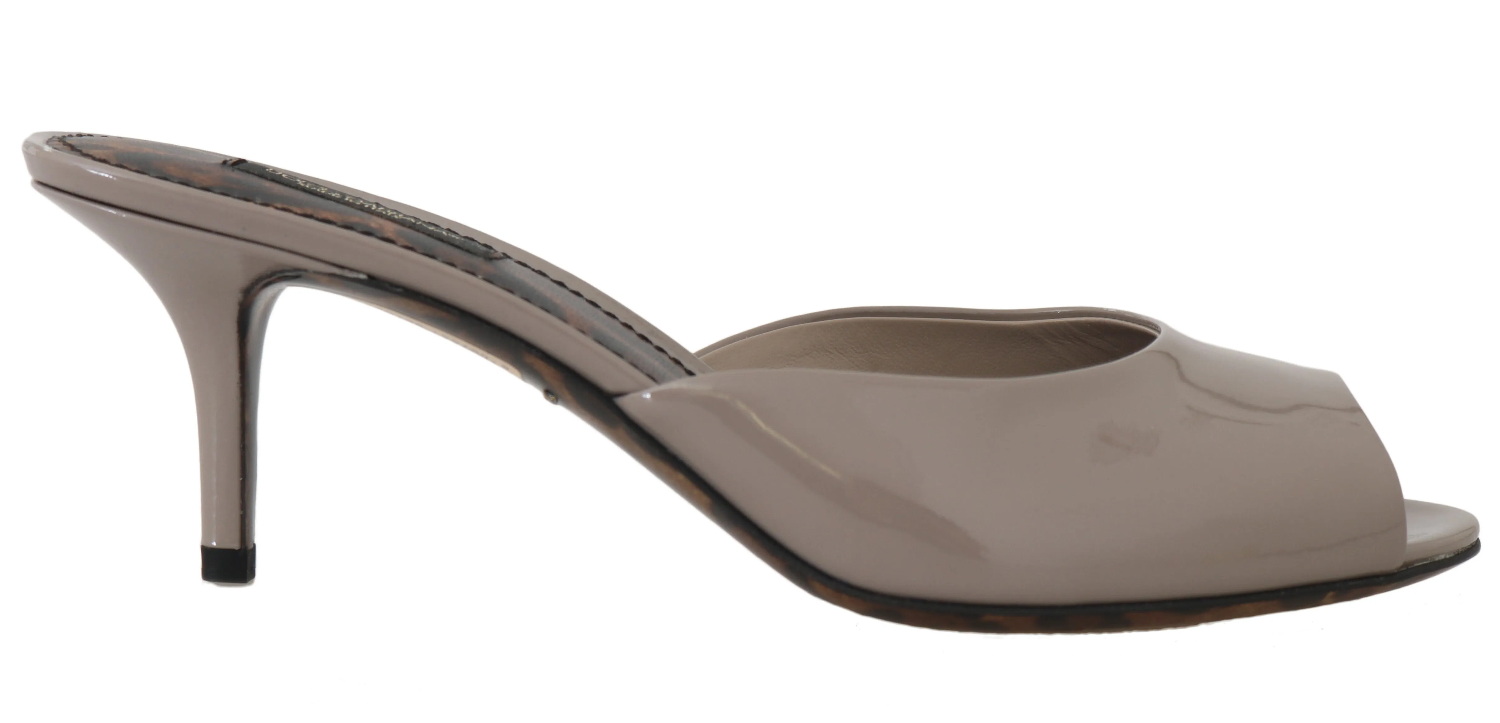 Mule Beige Patent Leather Sandal