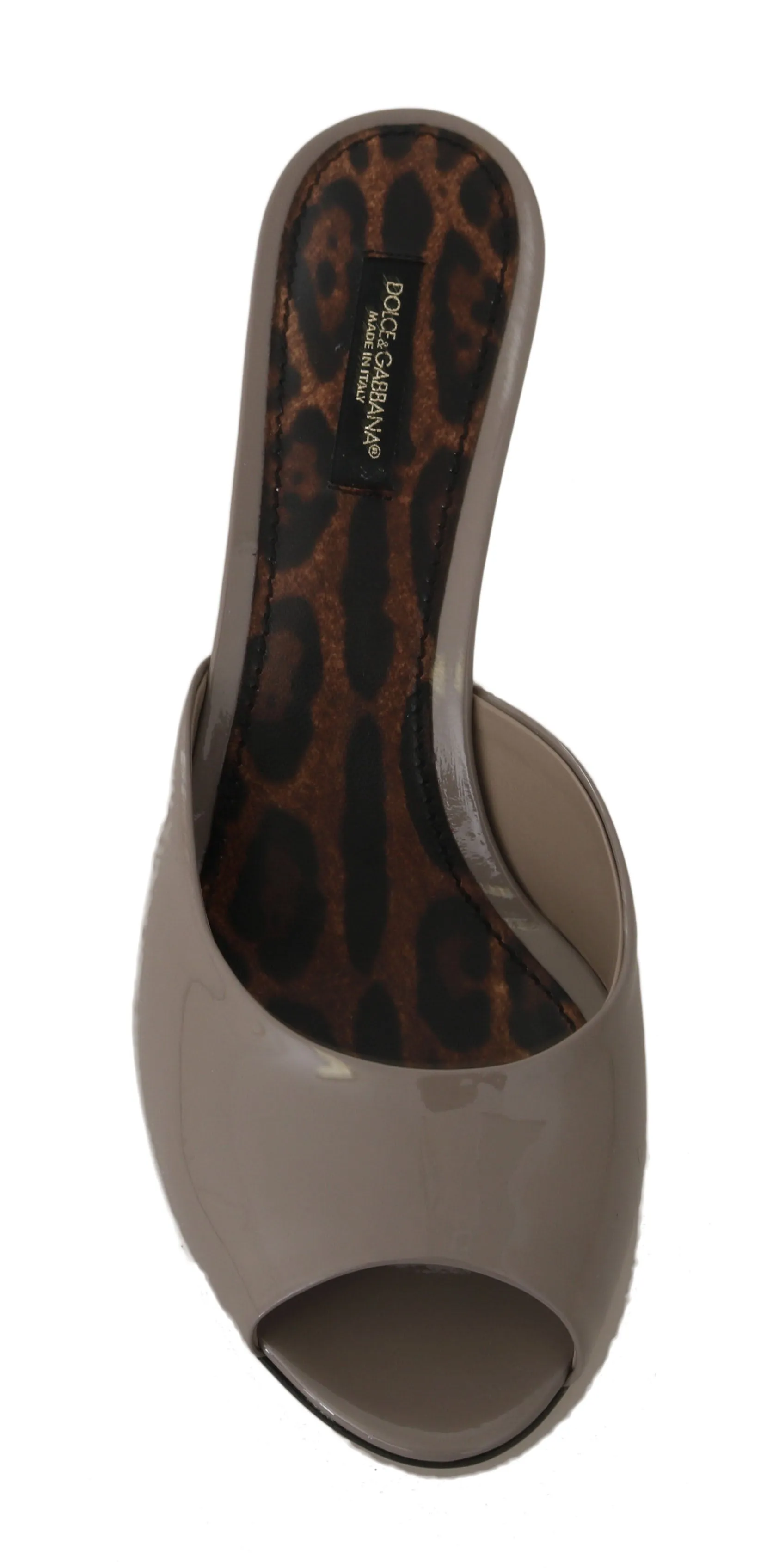 Mule Beige Patent Leather Sandal