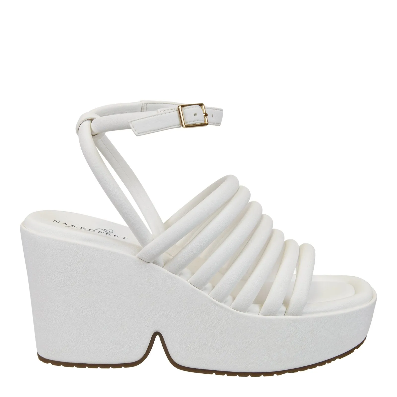 Naked Feet: ANTIPODE in WHITE Heeled Sandals
