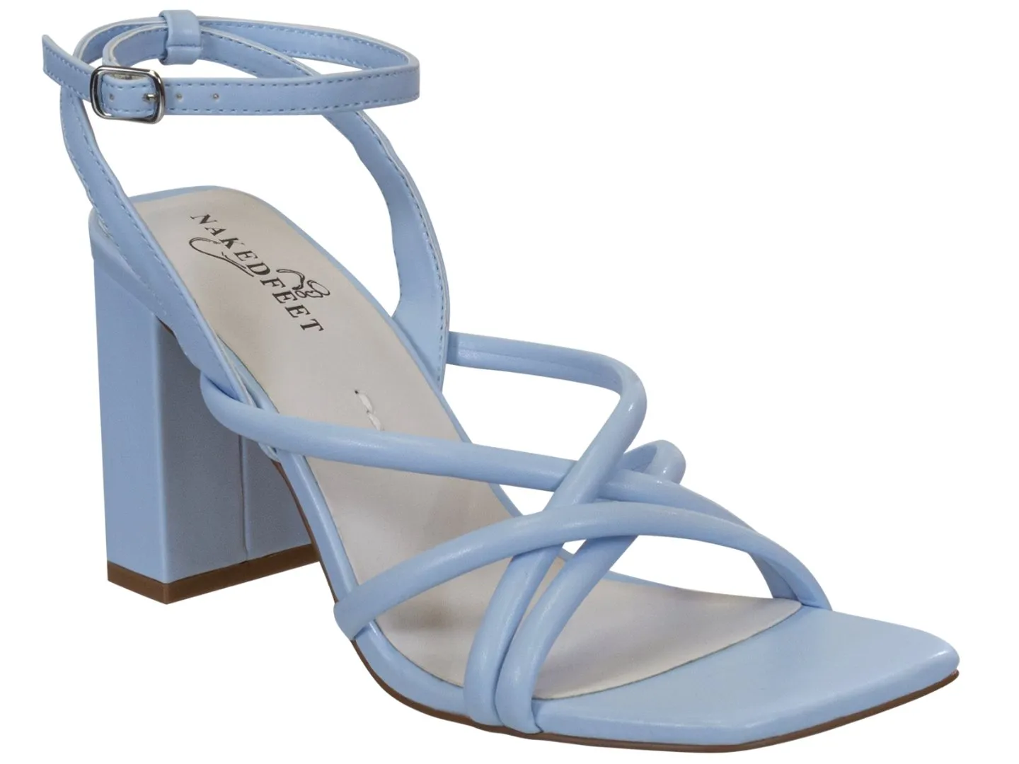 Naked Feet: MOOD in LIGHT BLUE Heeled Sandals