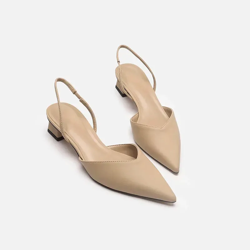 NOLEN - Minimalist Slingback Block Heel Sandals