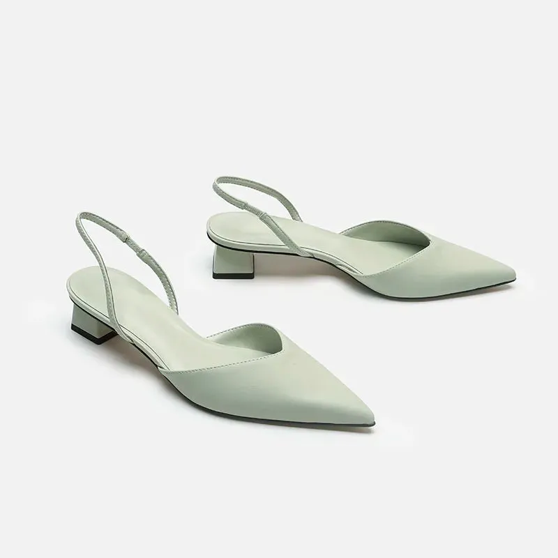 NOLEN - Minimalist Slingback Block Heel Sandals