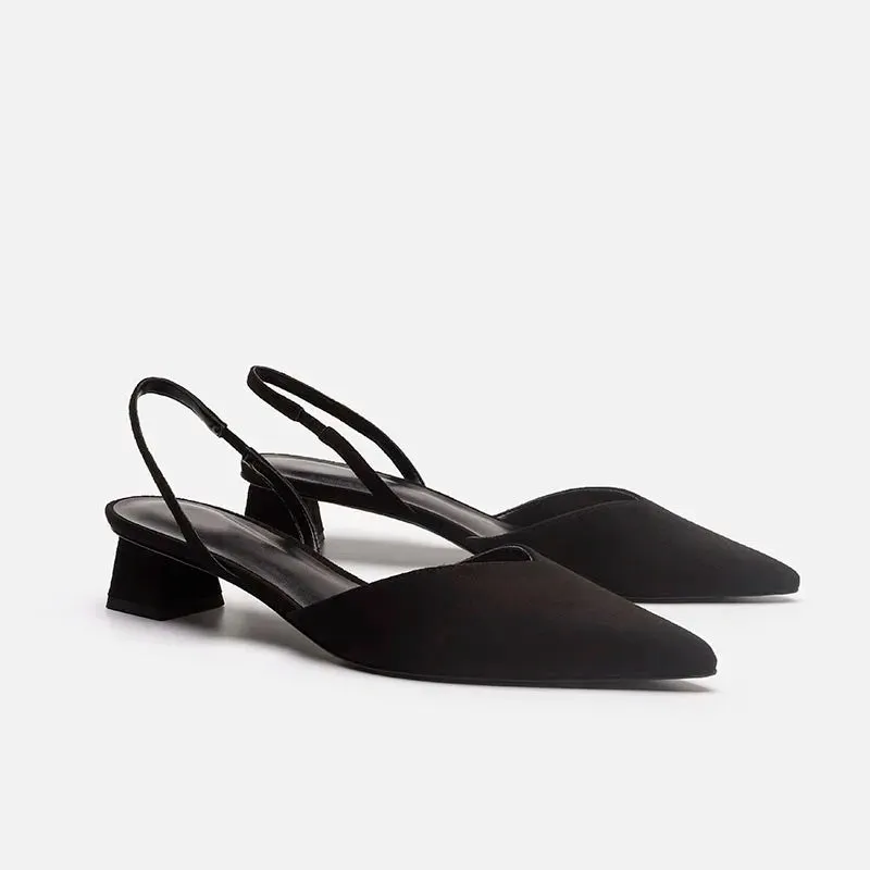 NOLEN - Minimalist Slingback Block Heel Sandals