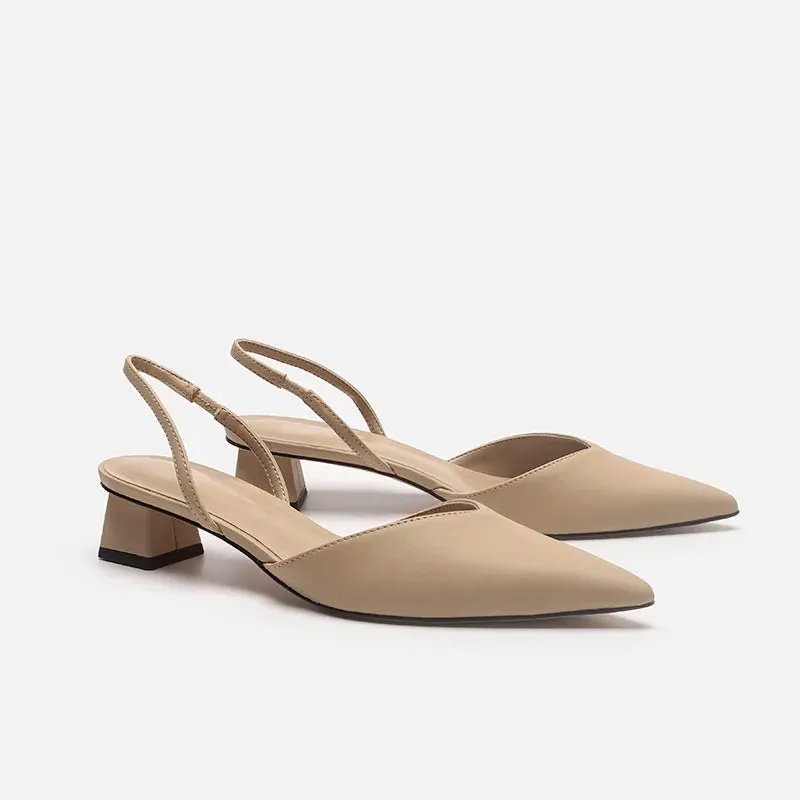 NOLEN - Minimalist Slingback Block Heel Sandals