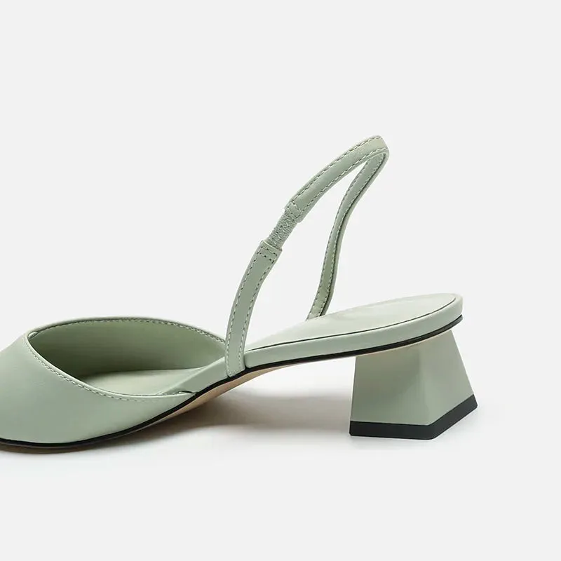 NOLEN - Minimalist Slingback Block Heel Sandals
