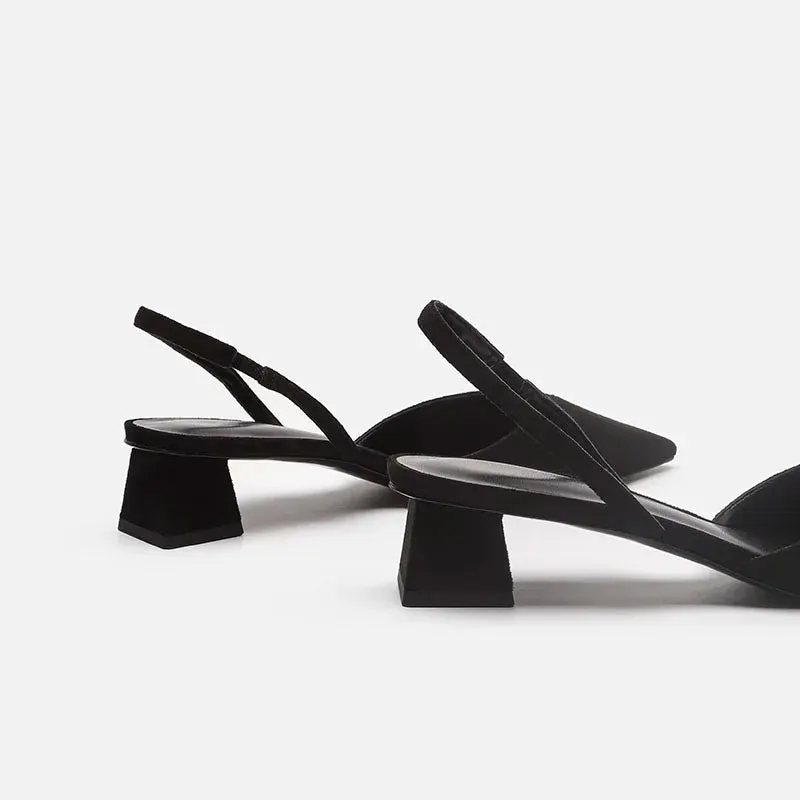NOLEN - Minimalist Slingback Block Heel Sandals