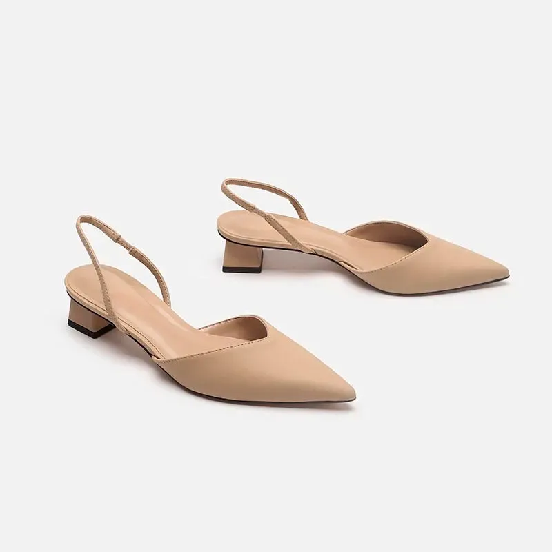 NOLEN - Minimalist Slingback Block Heel Sandals