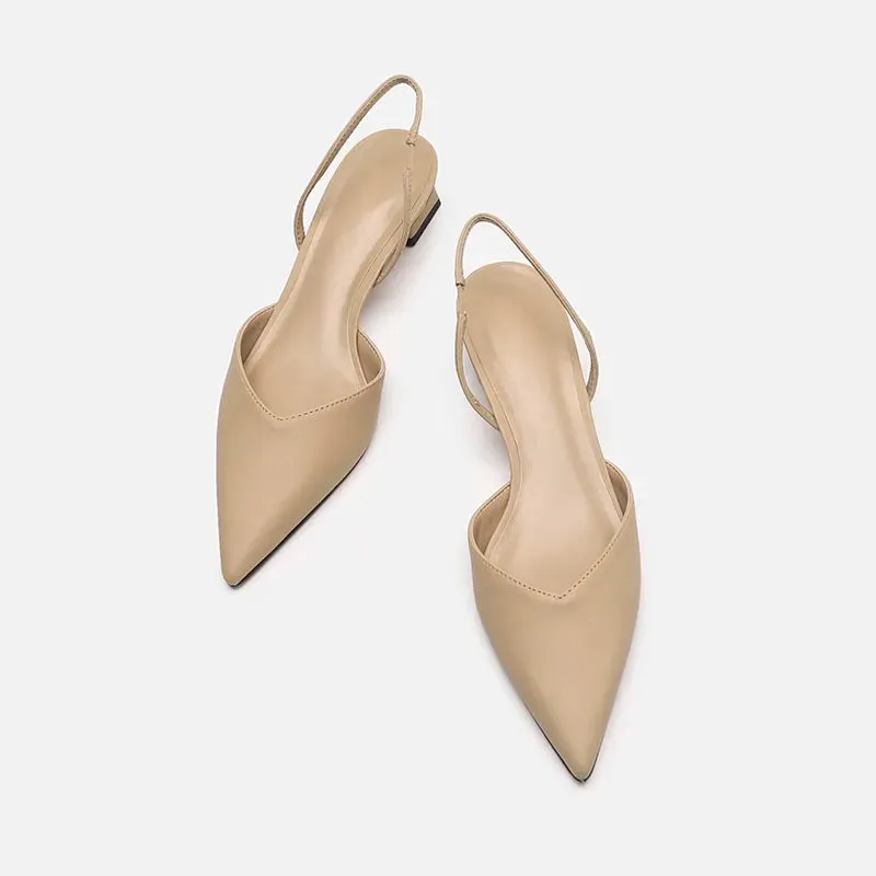 NOLEN - Minimalist Slingback Block Heel Sandals