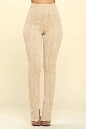Oatmeal Knitted High Rise Leggings
