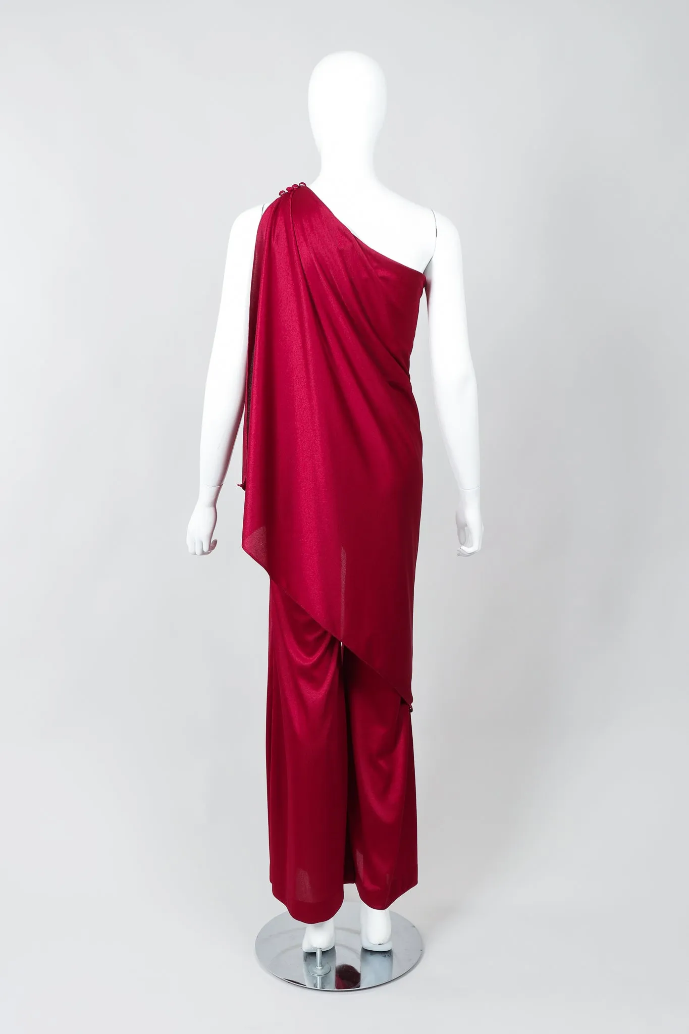 One-Shoulder Draped Jumpsuit