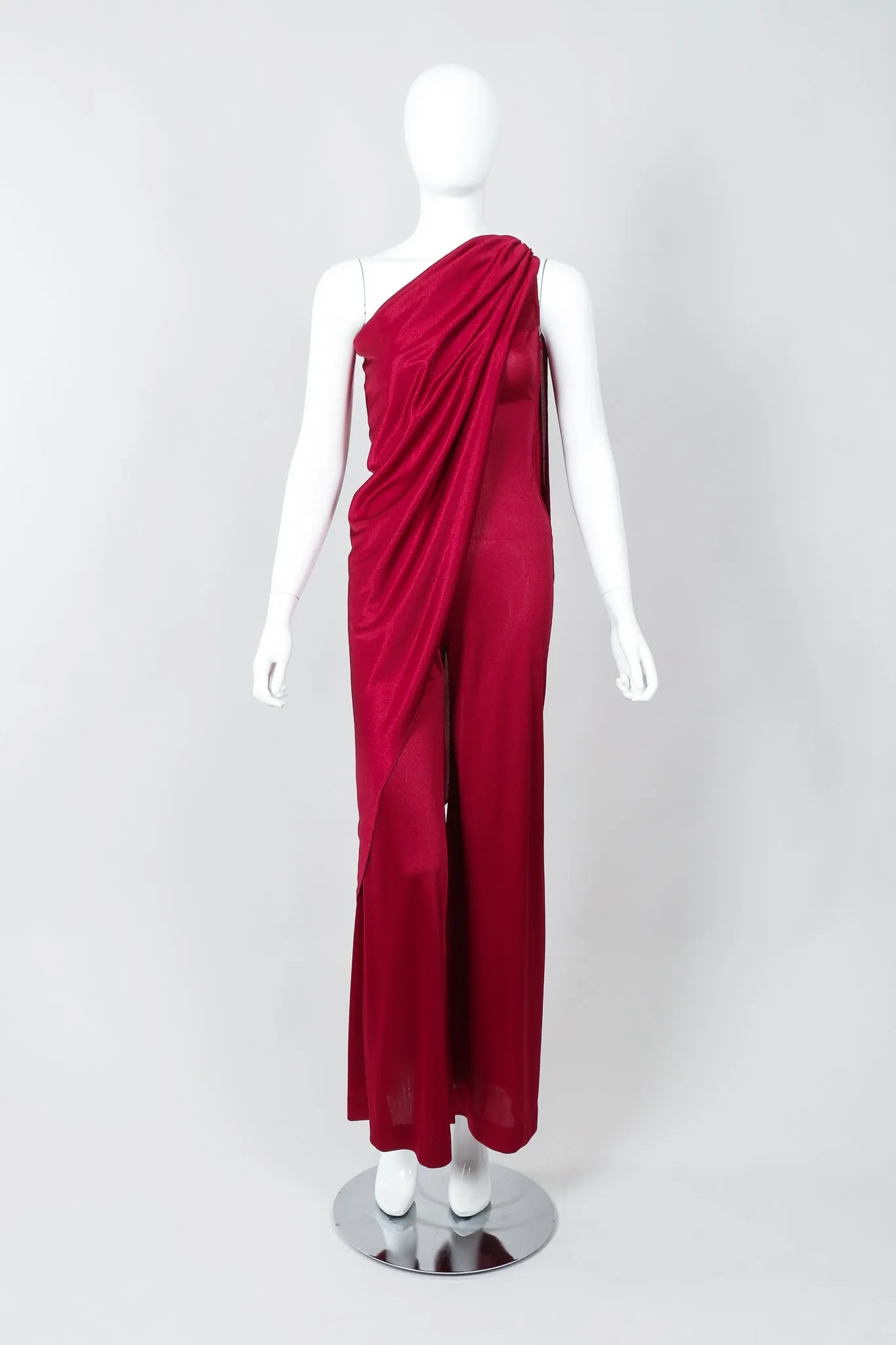One-Shoulder Draped Jumpsuit