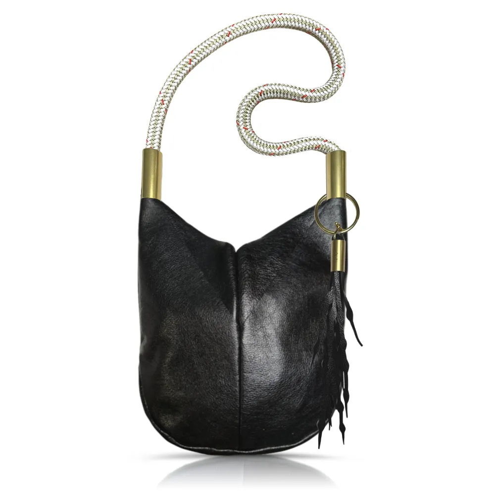 Original Wildwood Bag | Large Crossbody in Black Metallic Leather