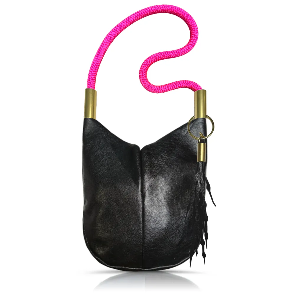 Original Wildwood Bag | Large Crossbody in Black Metallic Leather