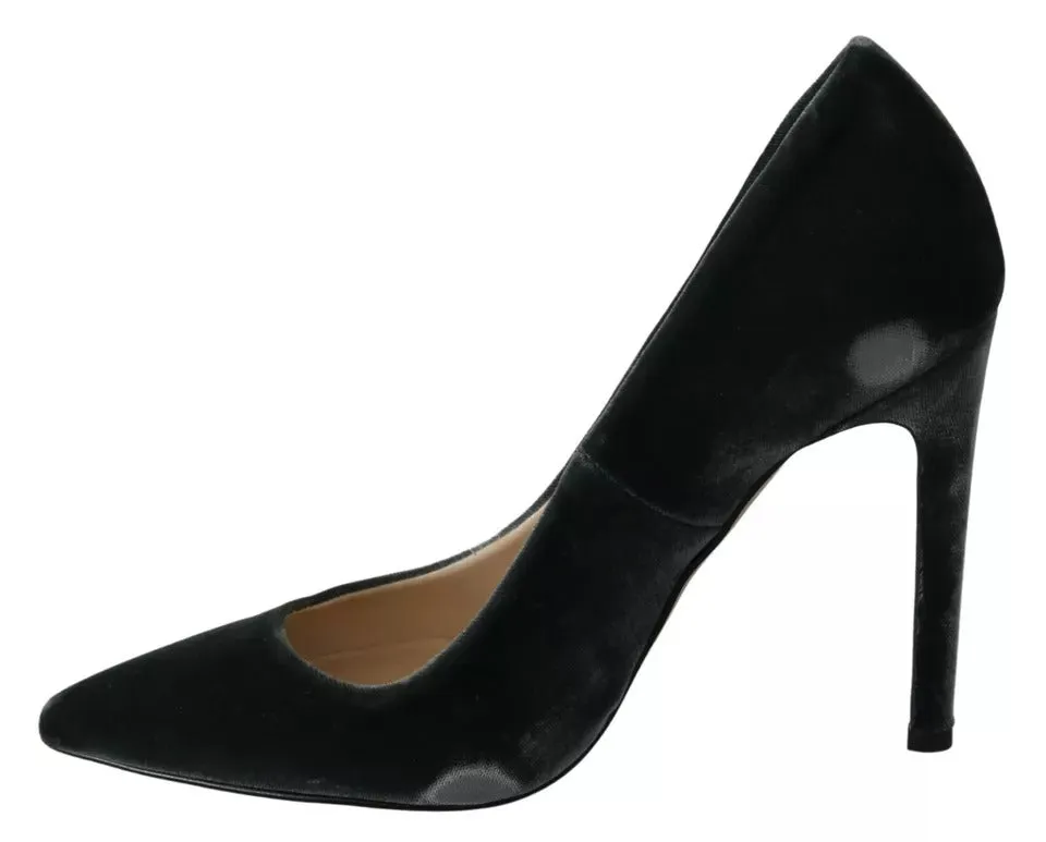 Ovyé Gray Velvet Dress Stiletto Pumps Shoes