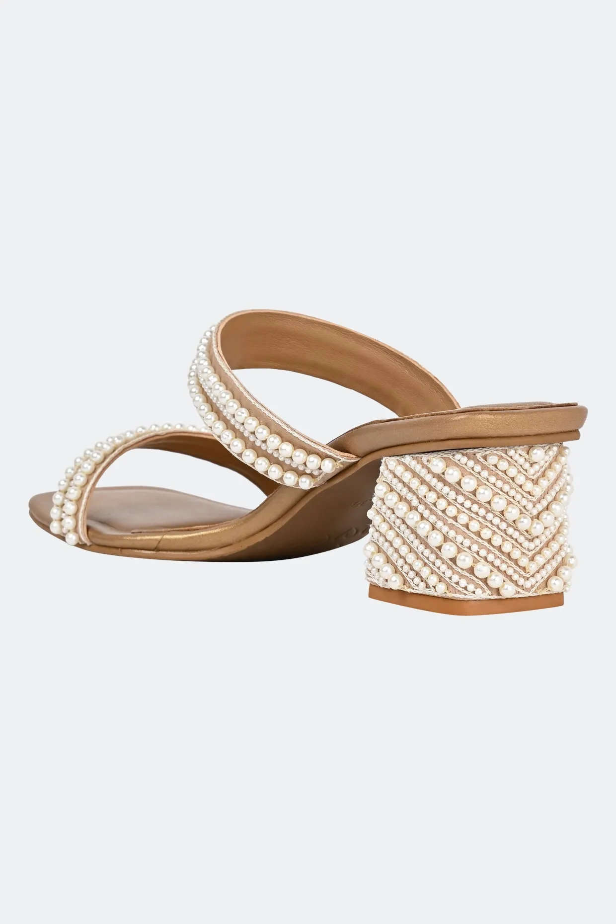 Perla Gold Heels For Women