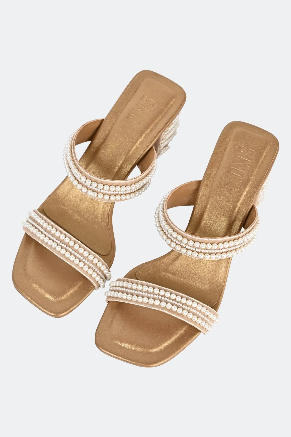 Perla Gold Heels For Women