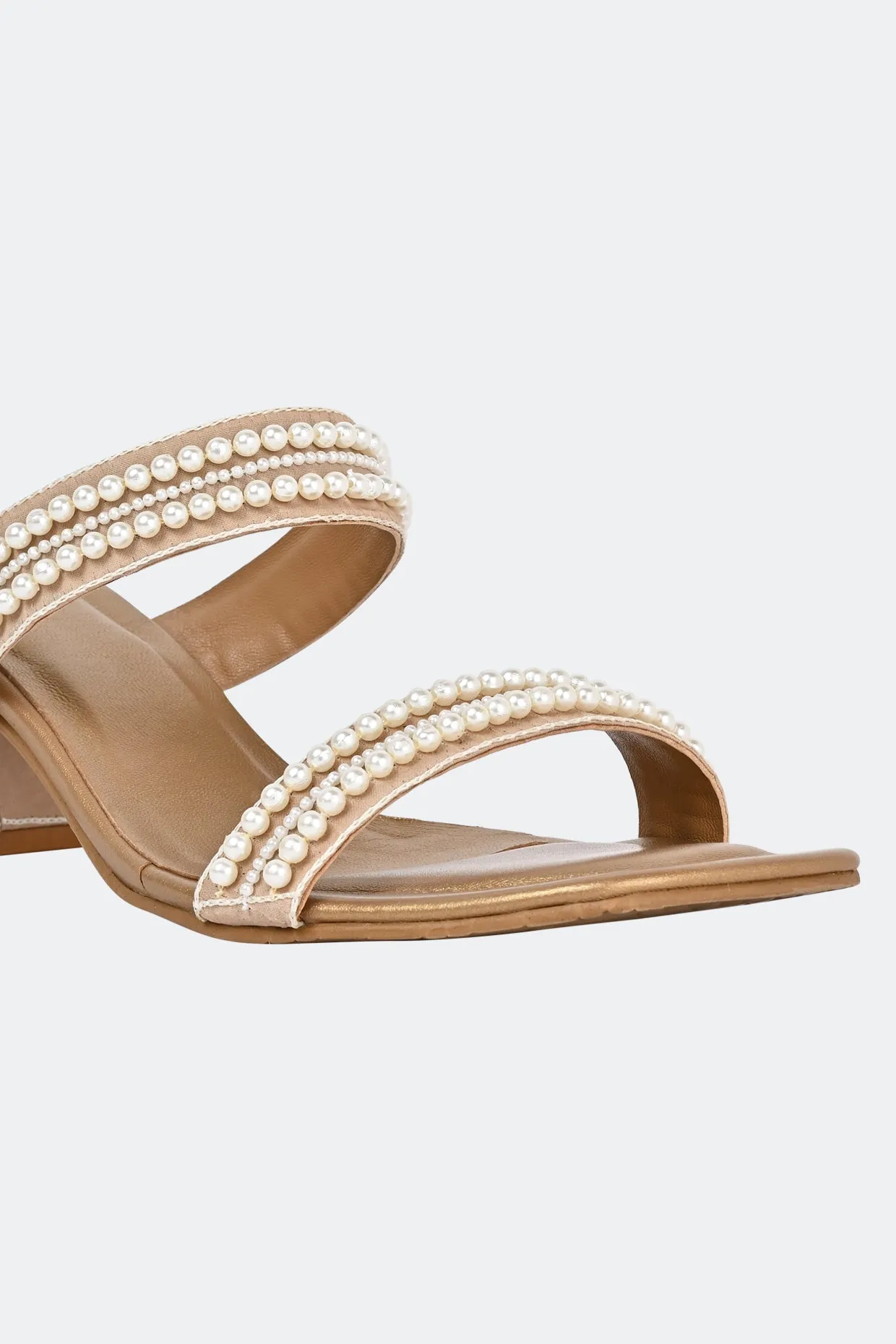Perla Gold Heels For Women