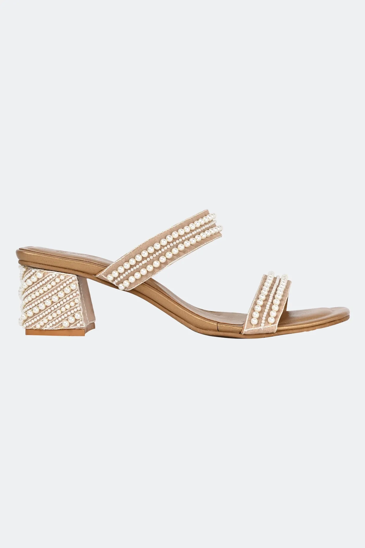 Perla Gold Heels For Women