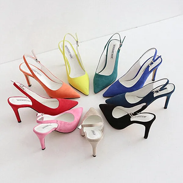 Petite Feet Slingback Suede Heeled Sandals JANE