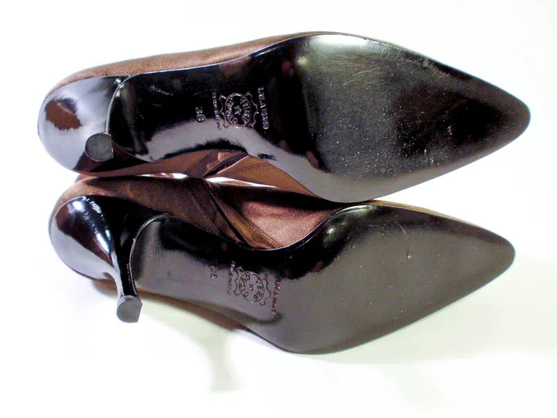 PHILIPPE MODEL Brown Satin Ankle Boot with Suede Trim Size 7 1/2