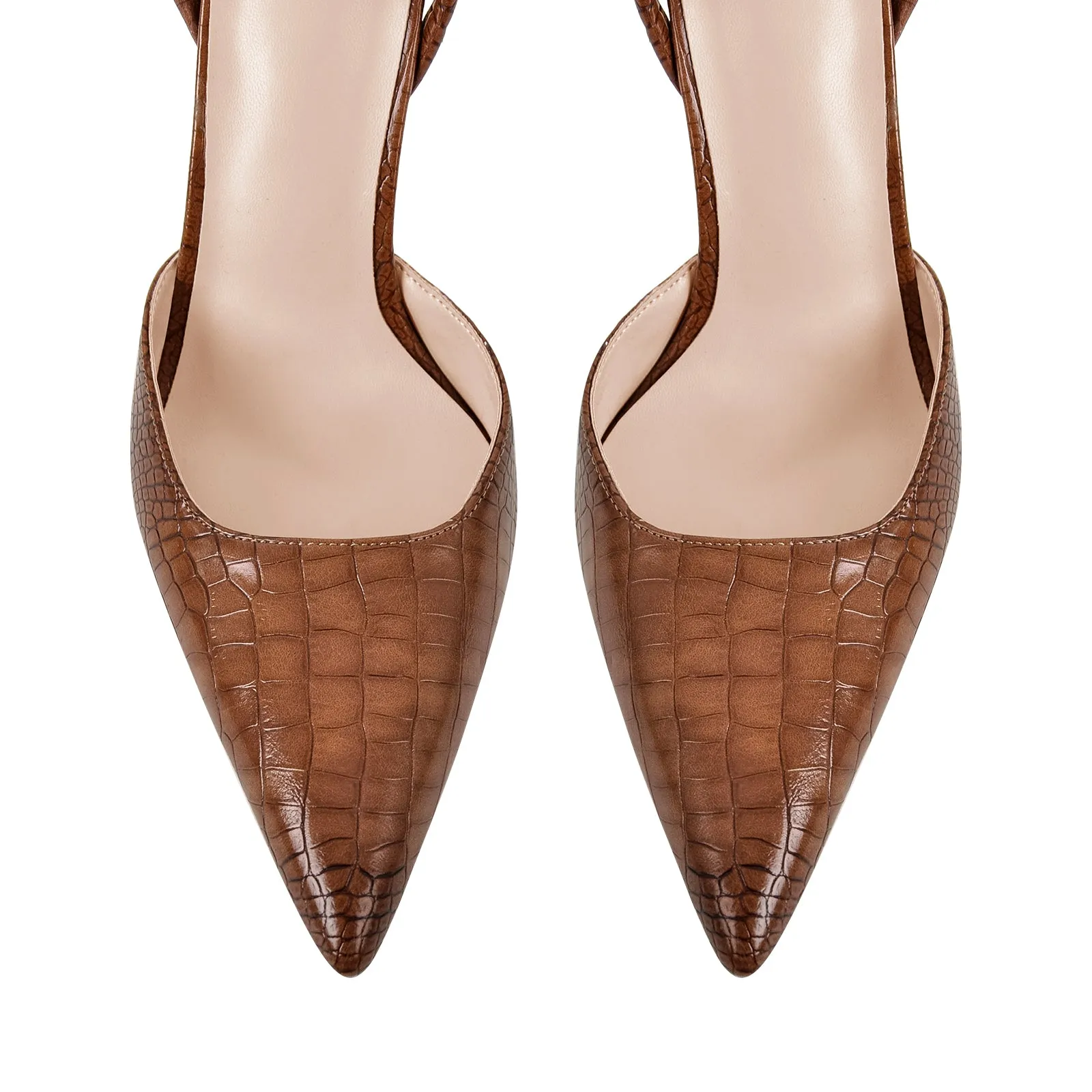 Pointed Toe Stiletto Ankle Strap Pumps