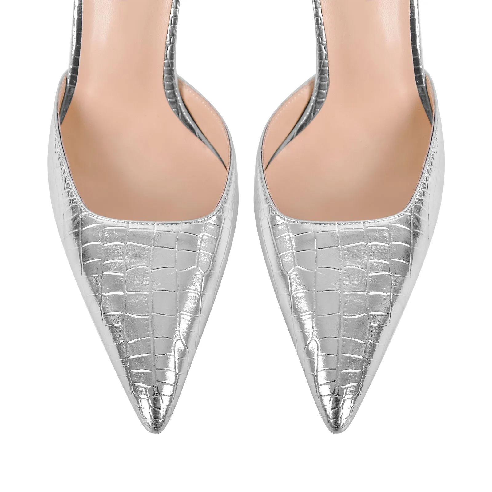 Pointed Toe Stiletto Ankle Strap Pumps
