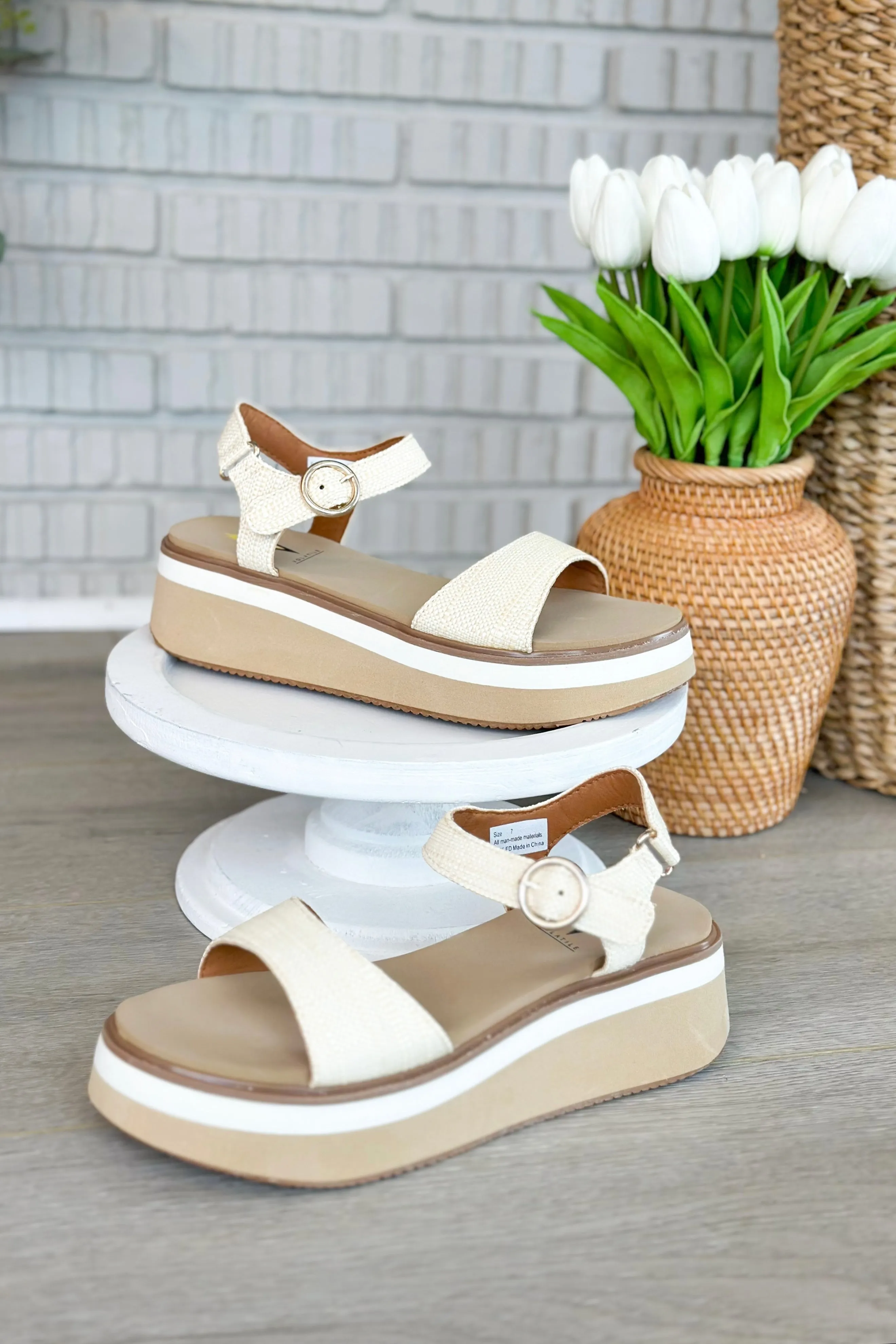 Porcini Natural Buckle Sandal