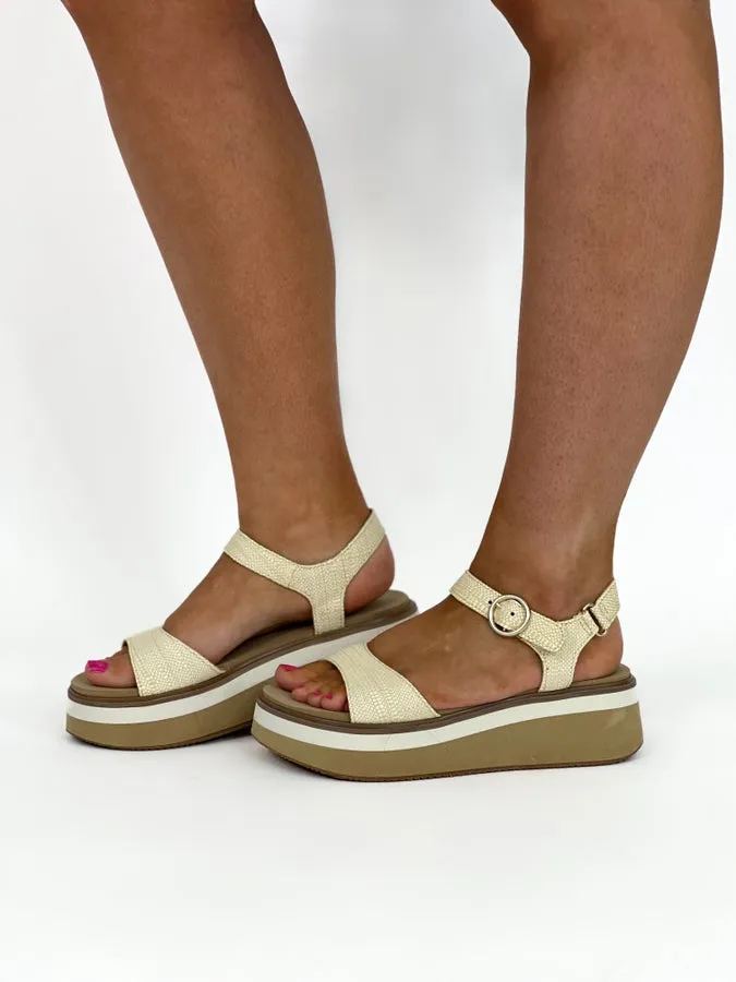 Porcini Natural Buckle Sandal