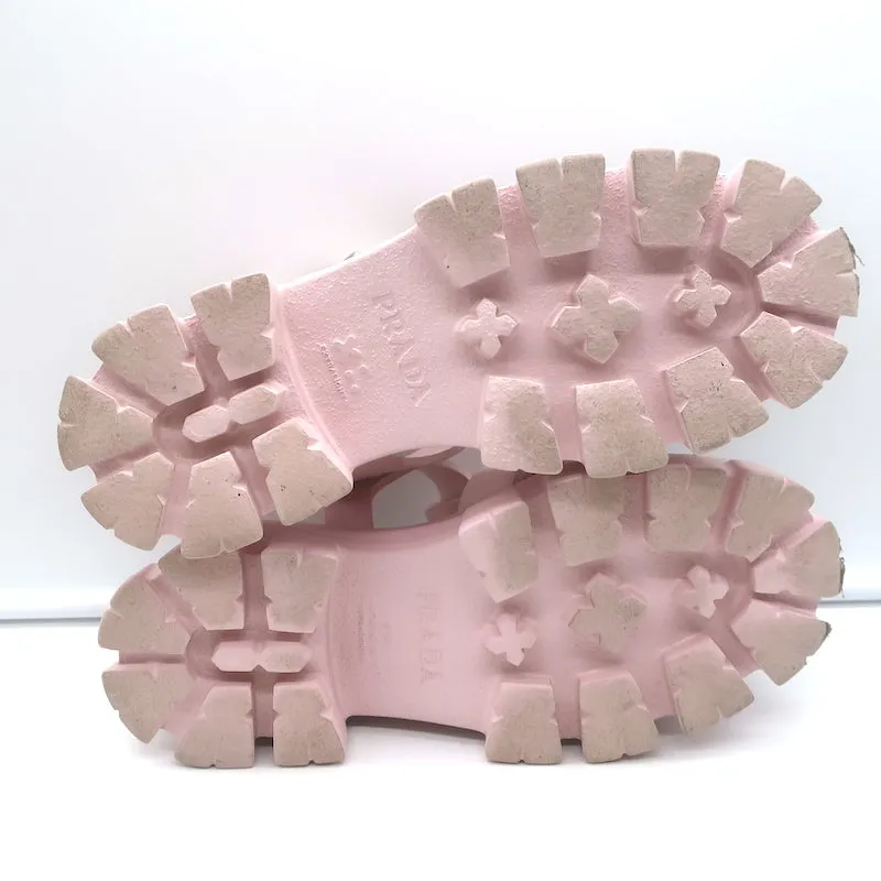 Prada Monolith Rubber Cage Sandals Baby Pink Size 37 Platform Slingback