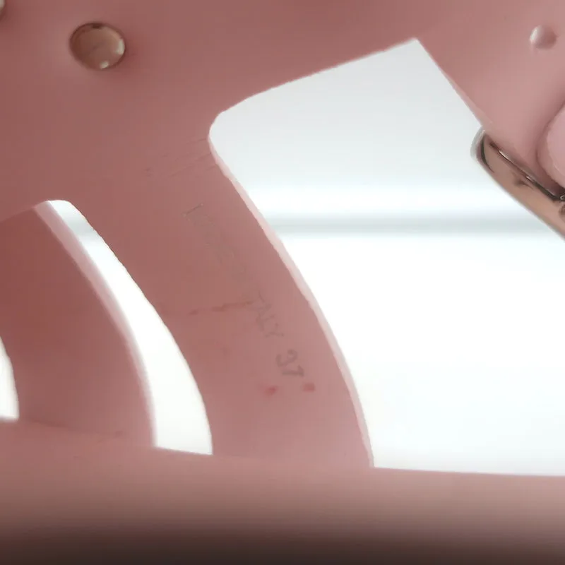 Prada Monolith Rubber Cage Sandals Baby Pink Size 37 Platform Slingback