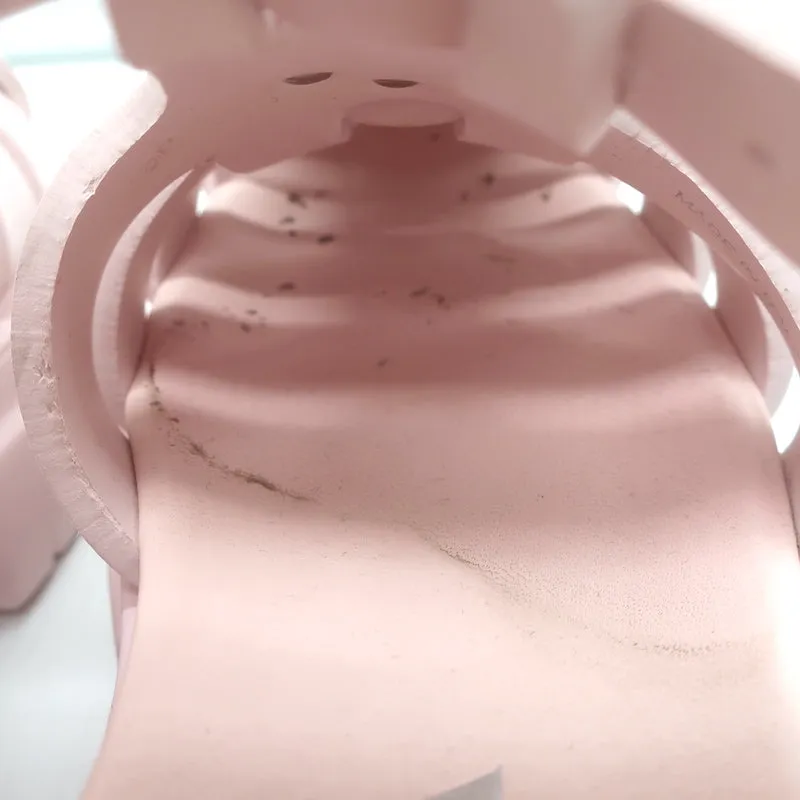 Prada Monolith Rubber Cage Sandals Baby Pink Size 37 Platform Slingback