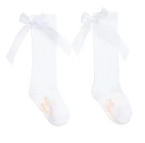 Pretty Original White Bow Knee High Socks