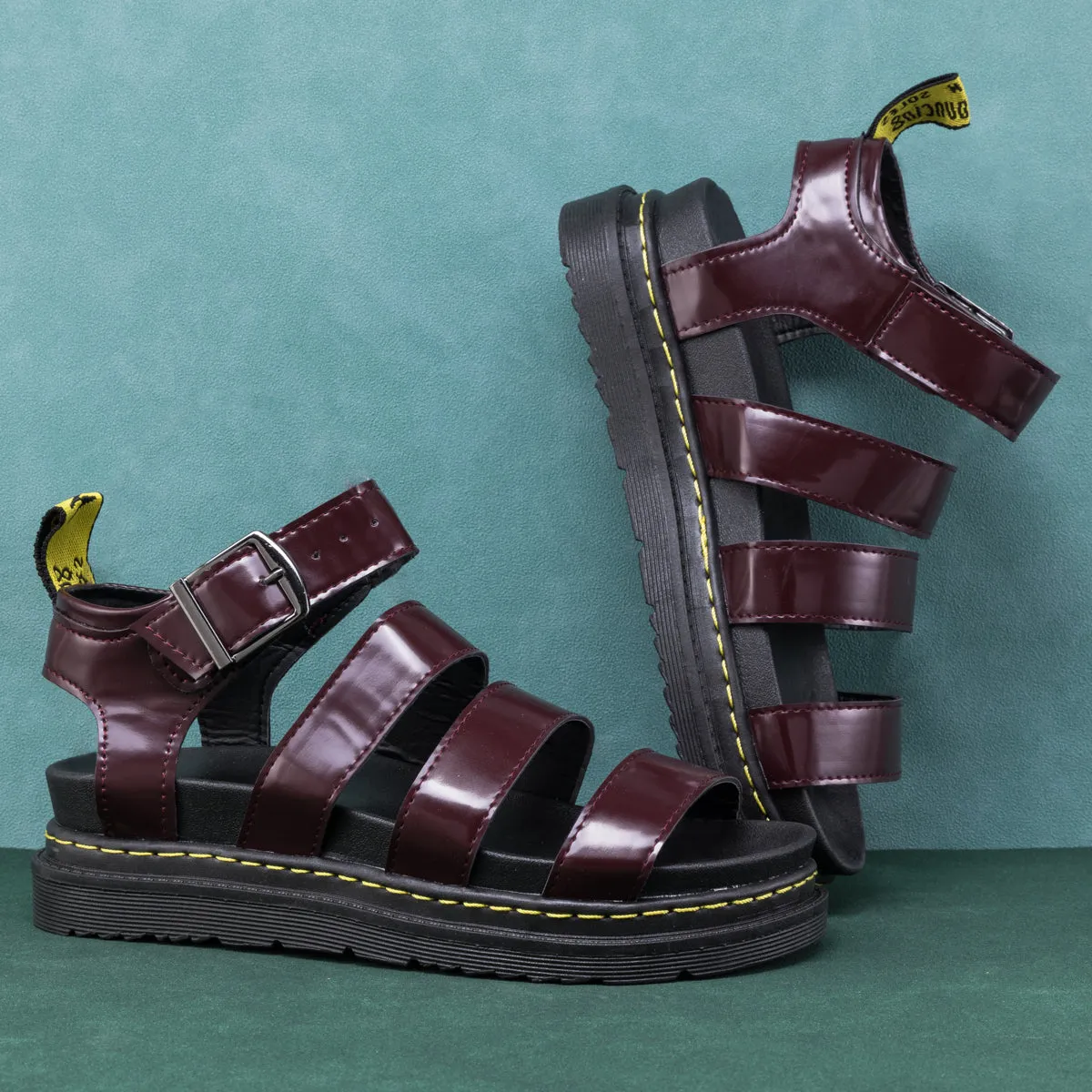 Purple Trip-Strap Buckled Sandal - Women