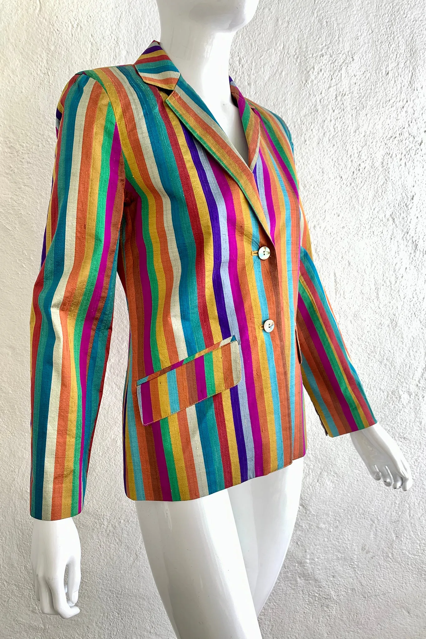 Rainbow Stripe Silk Jacket