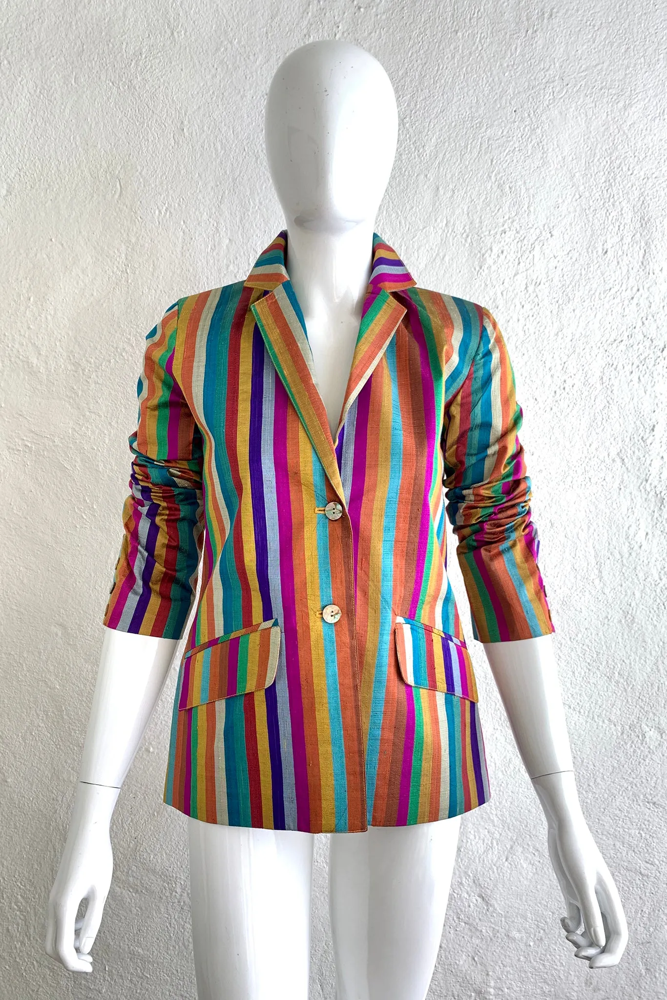 Rainbow Stripe Silk Jacket