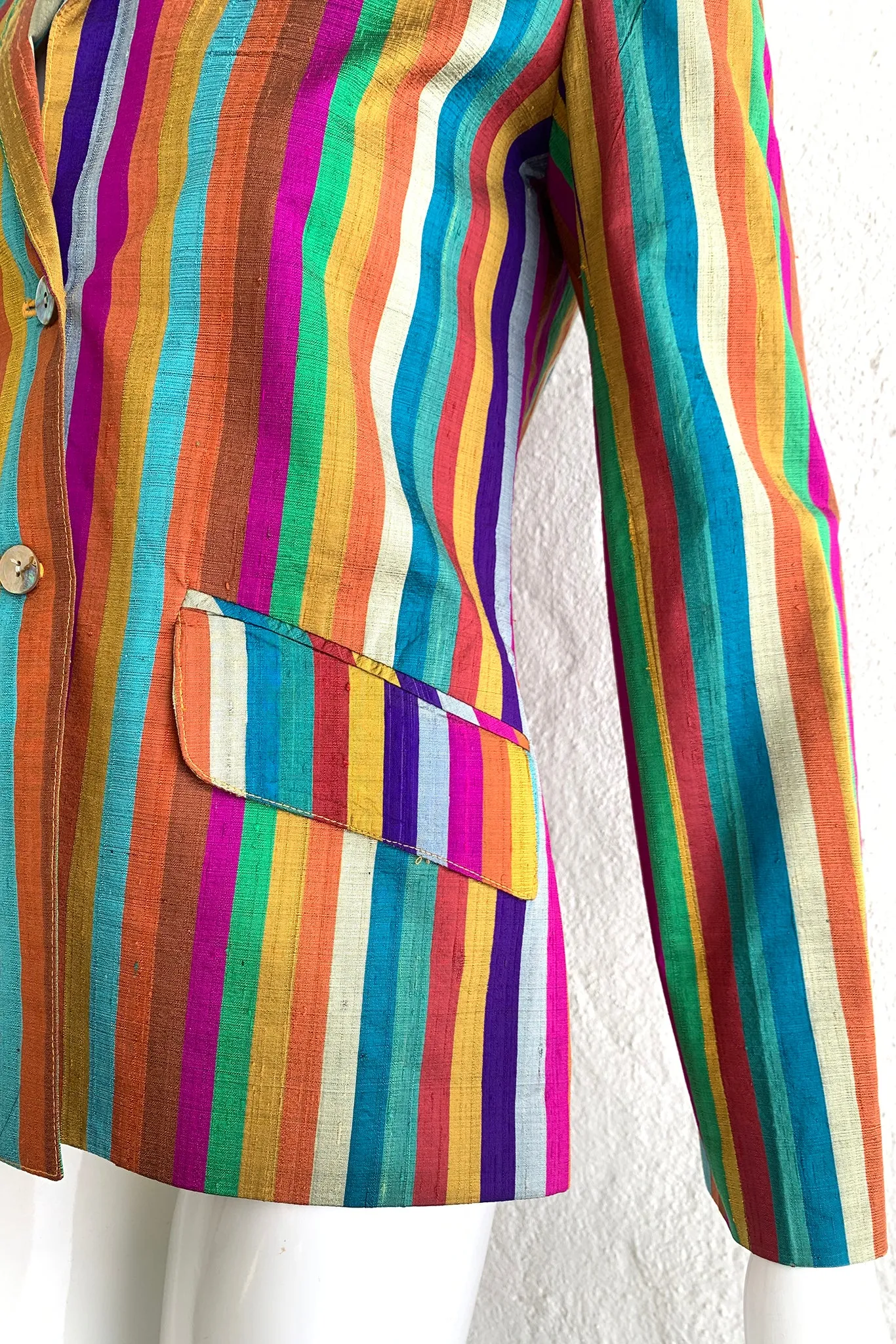 Rainbow Stripe Silk Jacket