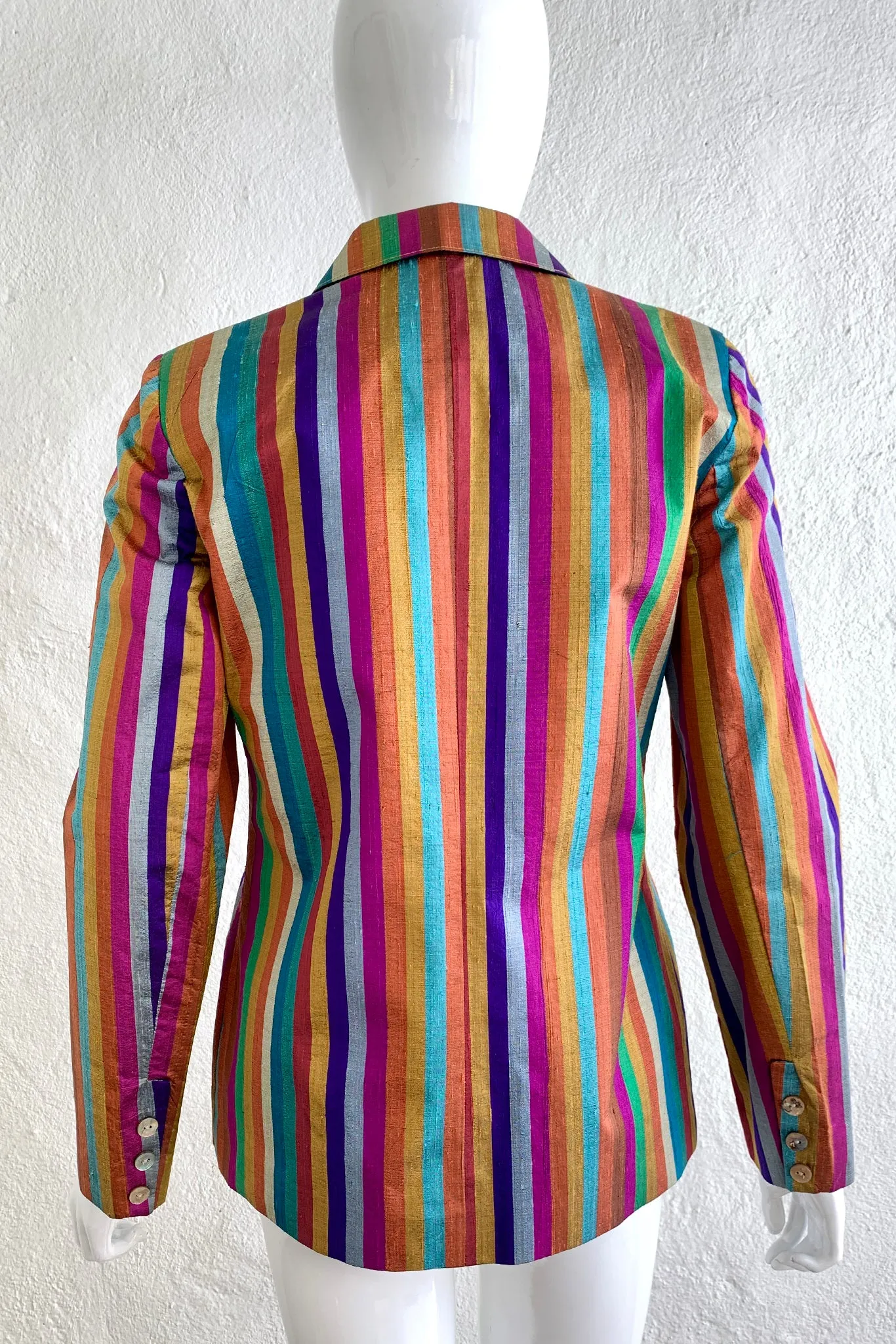Rainbow Stripe Silk Jacket