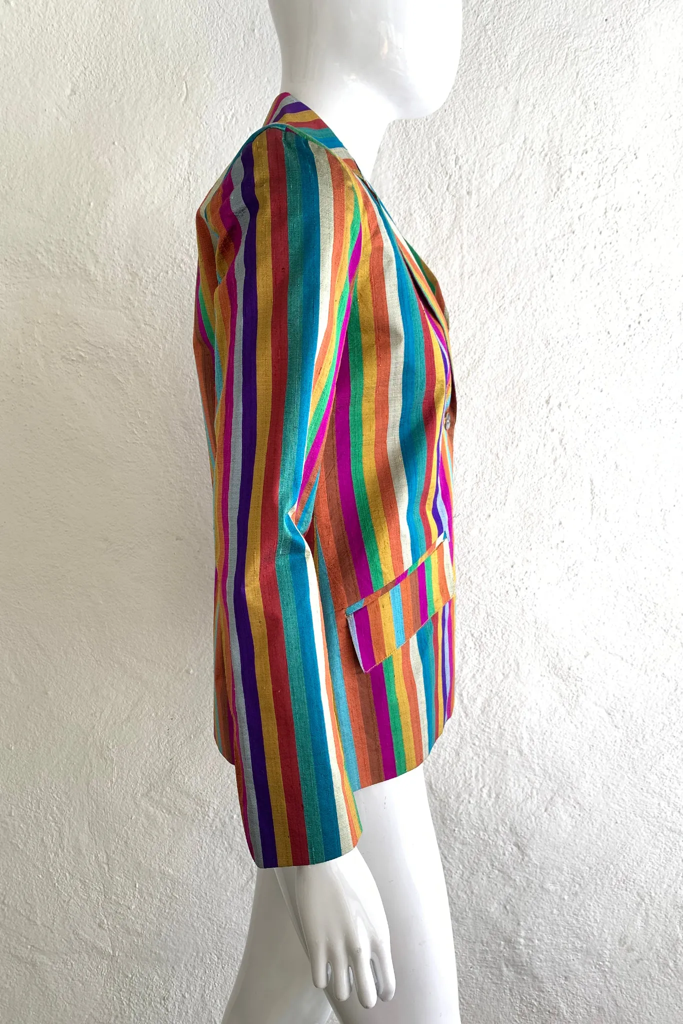 Rainbow Stripe Silk Jacket