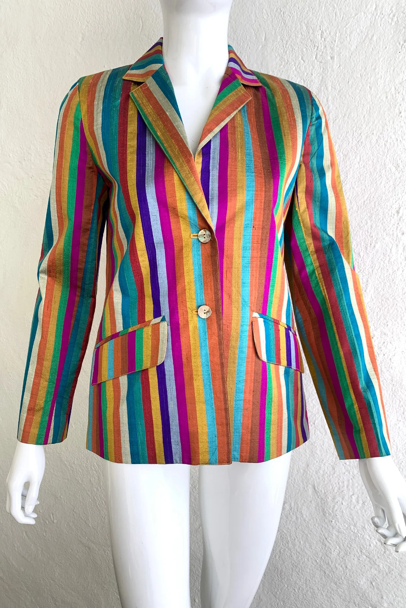 Rainbow Stripe Silk Jacket