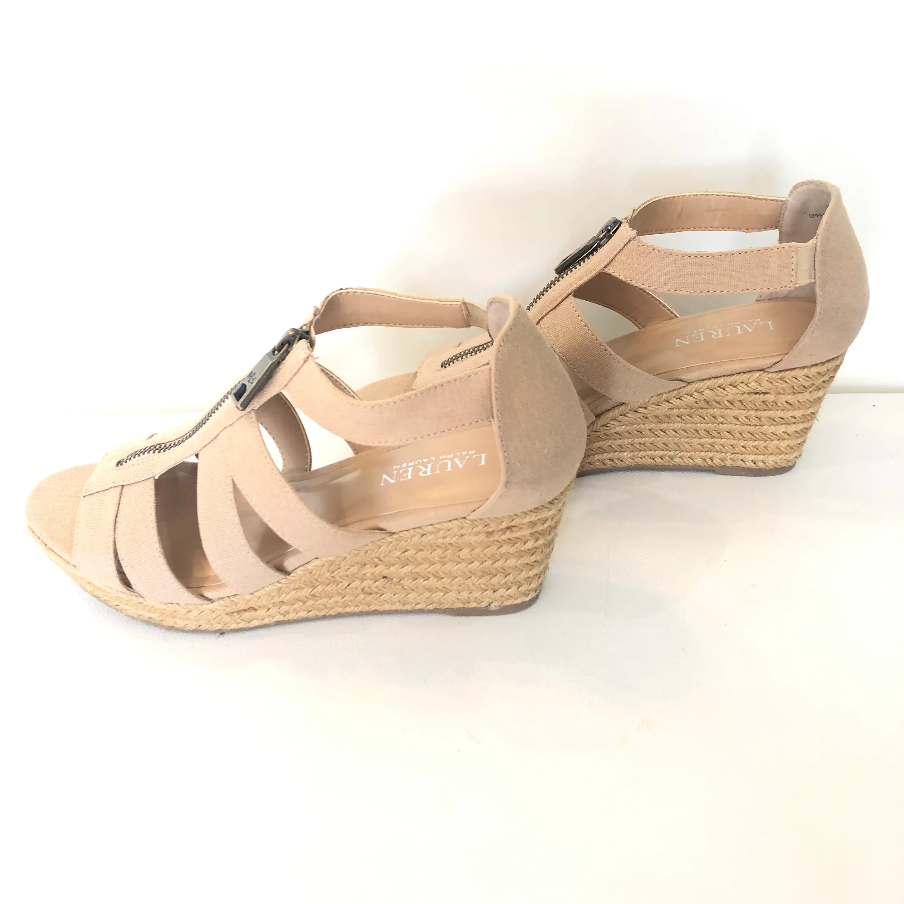 RALPH LAUREN Tan Wedges Size 8