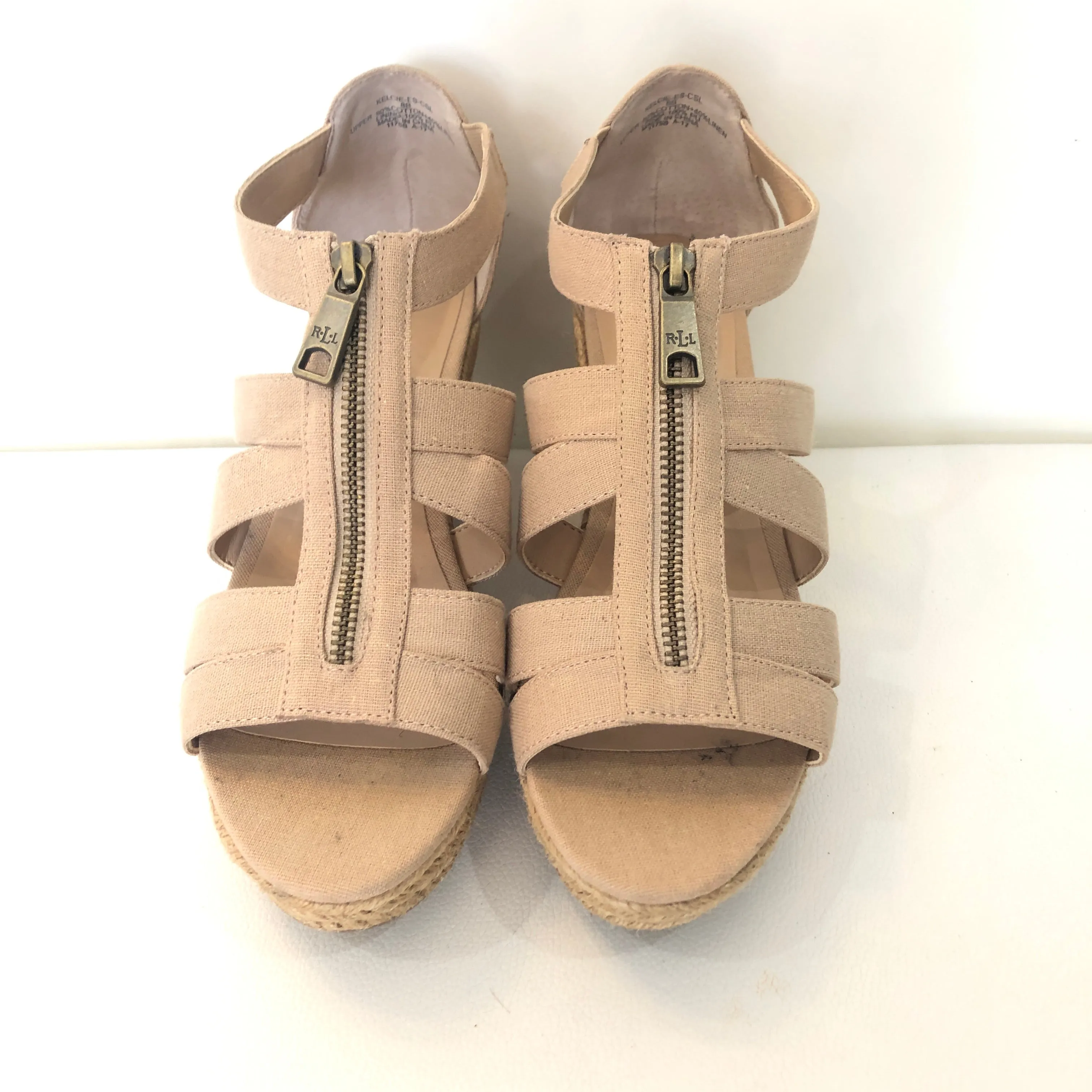 RALPH LAUREN Tan Wedges Size 8