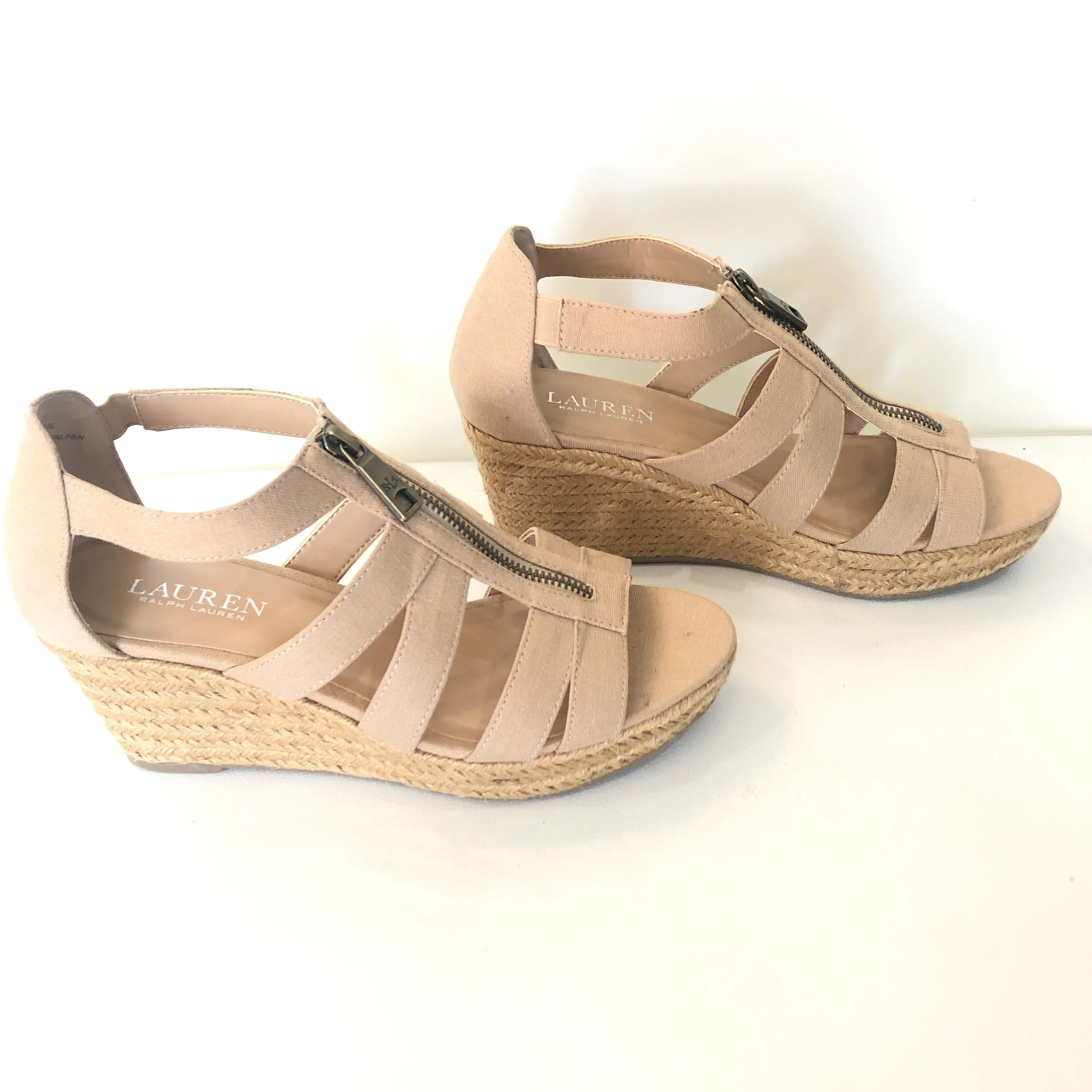 RALPH LAUREN Tan Wedges Size 8