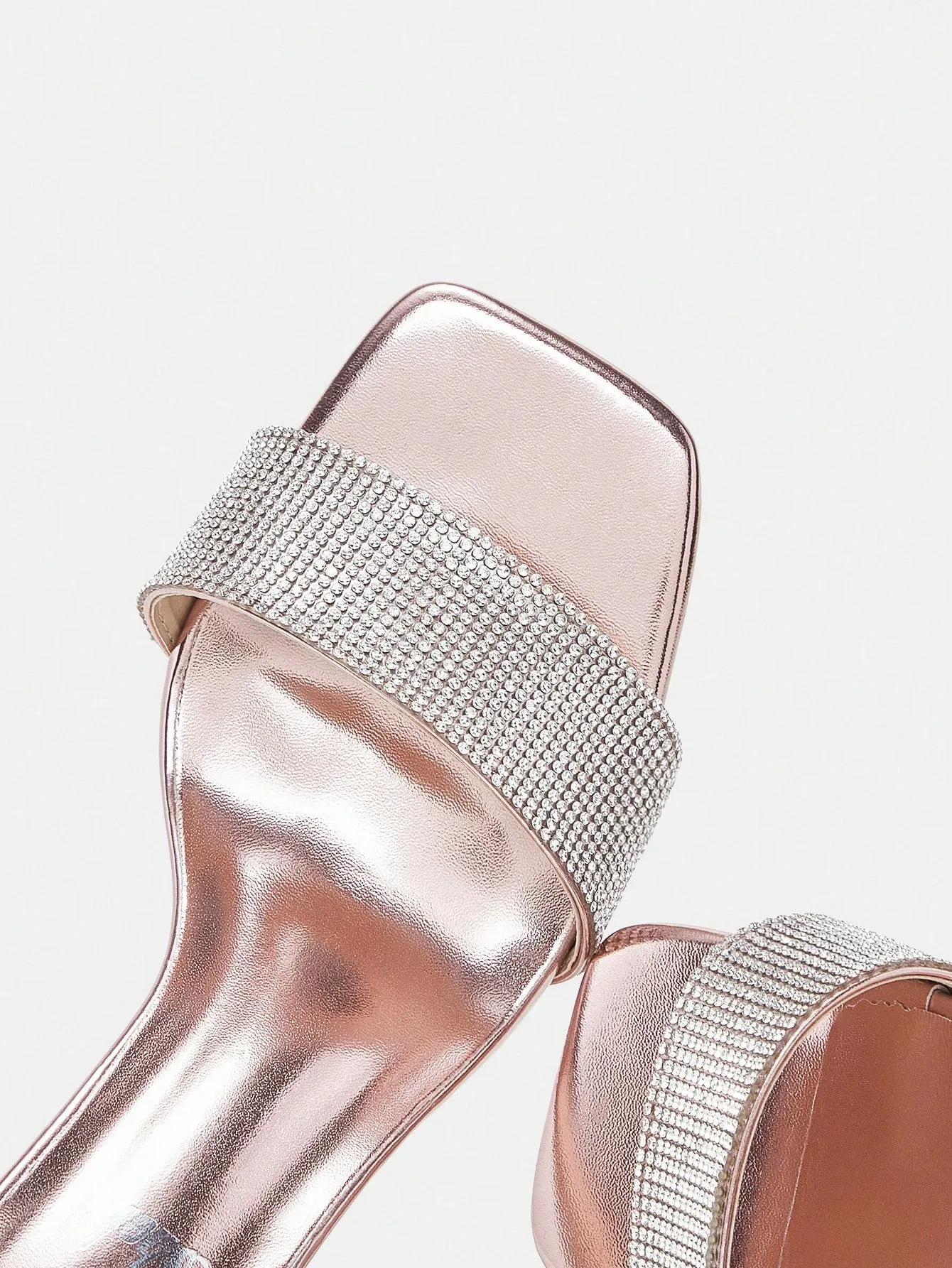 Rhinestone Decor Pink Strappy Sandals