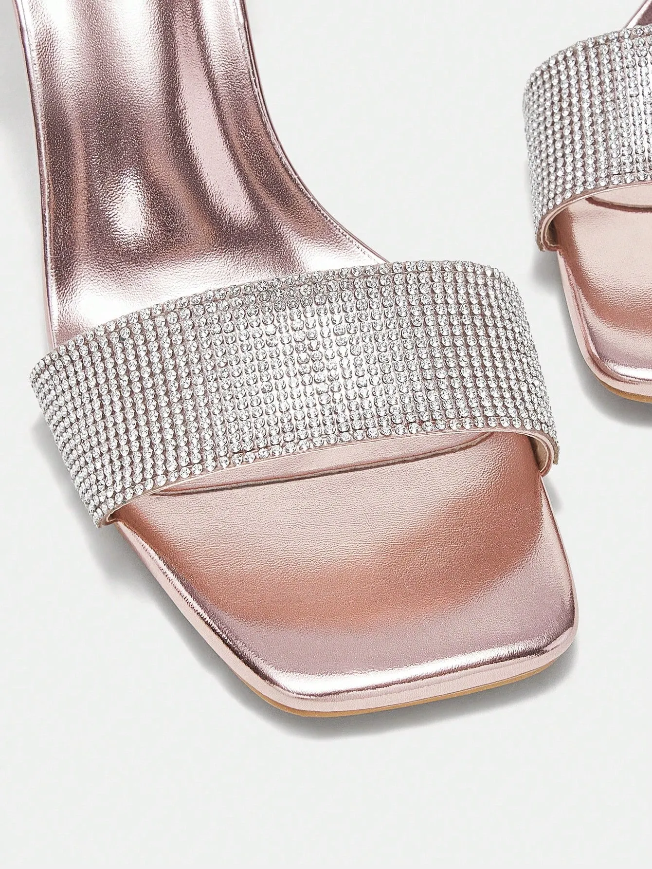 Rhinestone Decor Pink Strappy Sandals