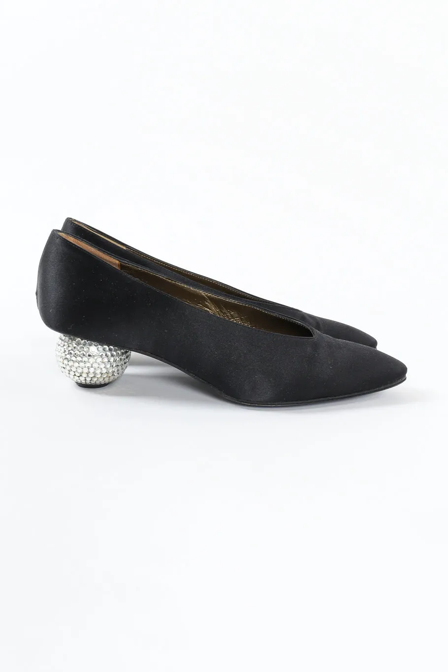 Rhinestone Disco Ball Satin Heels