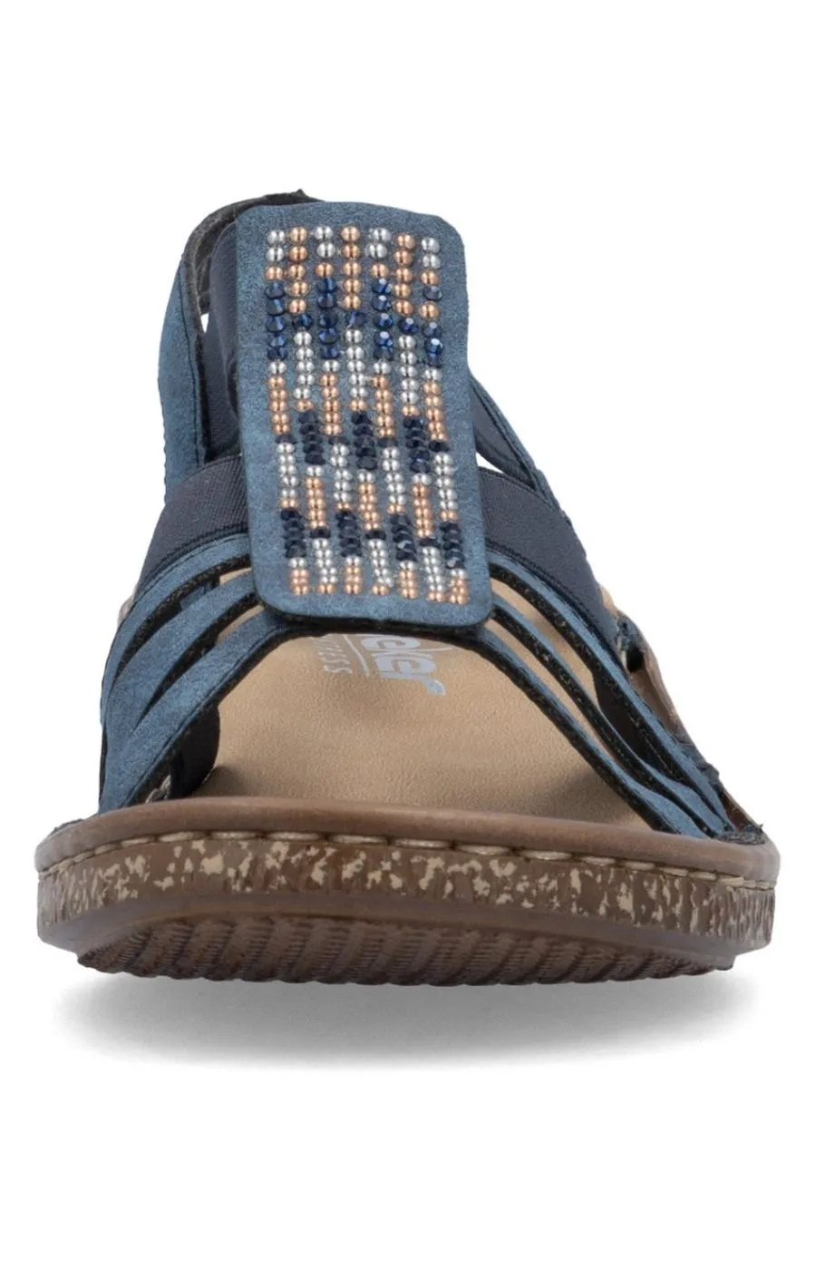 Rieker Strappy Beaded Sandal in Navy