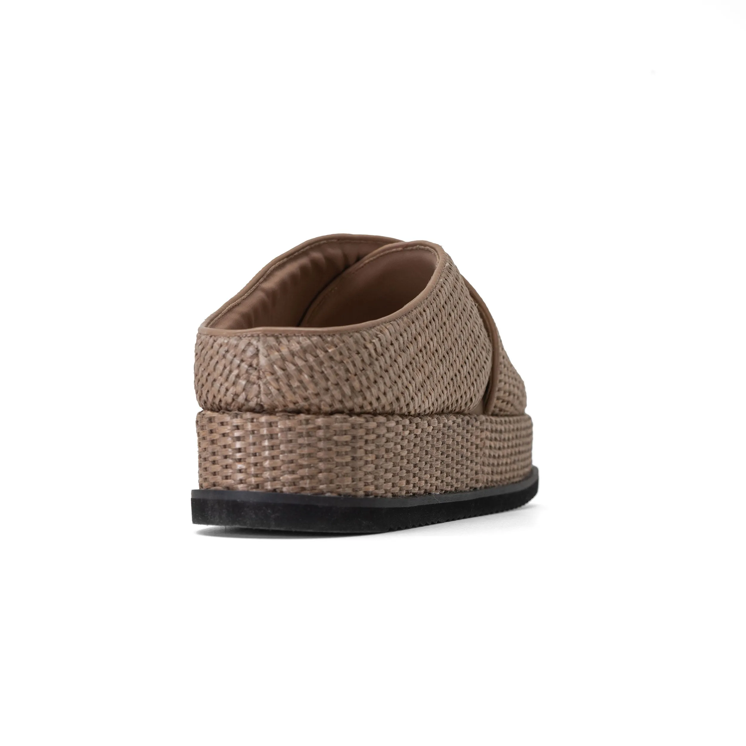 ROAM CROSS STACK RAFFIA PLATFORM  SANDALS NATURAL